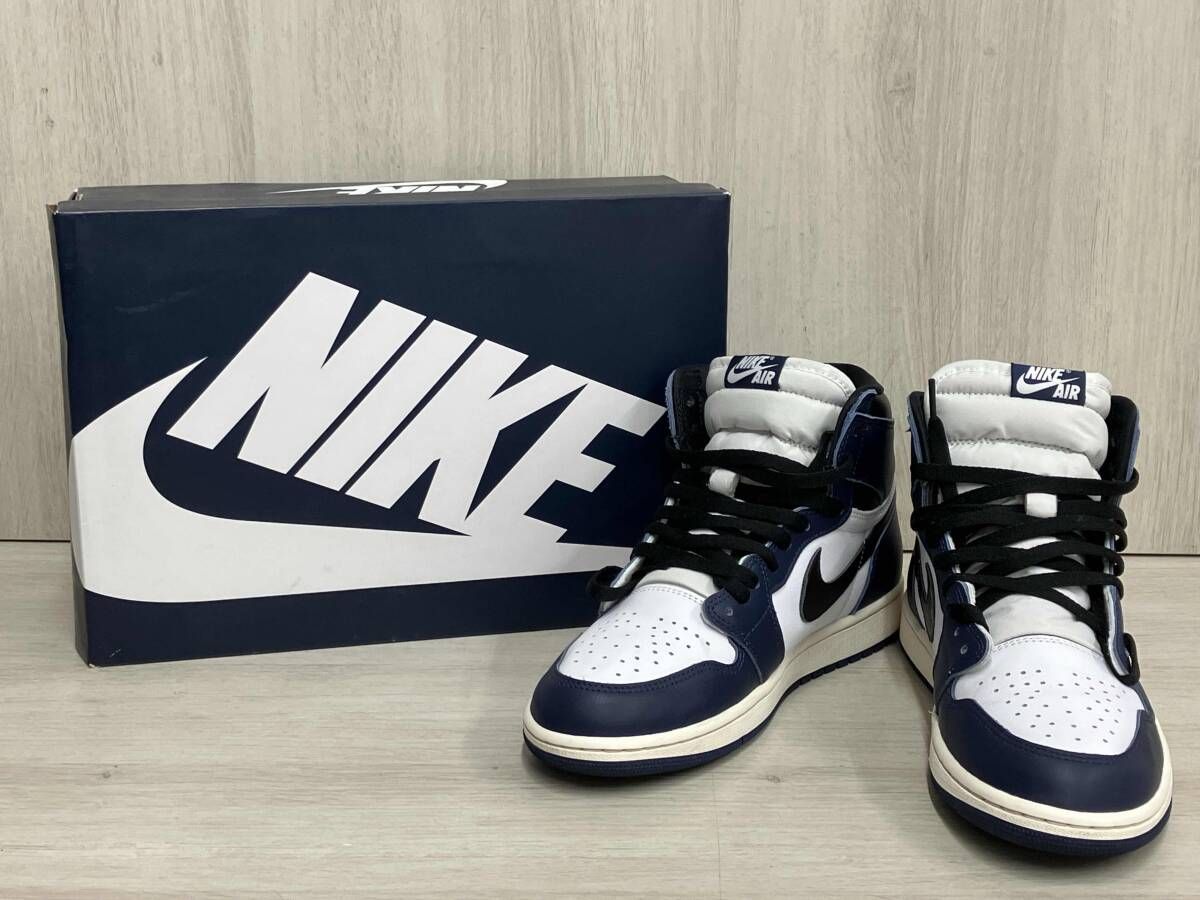 NIKE AIR JORDAN 1 HIGH OG スニーカー28cm ネイビー×ホワイト DZ5458-401