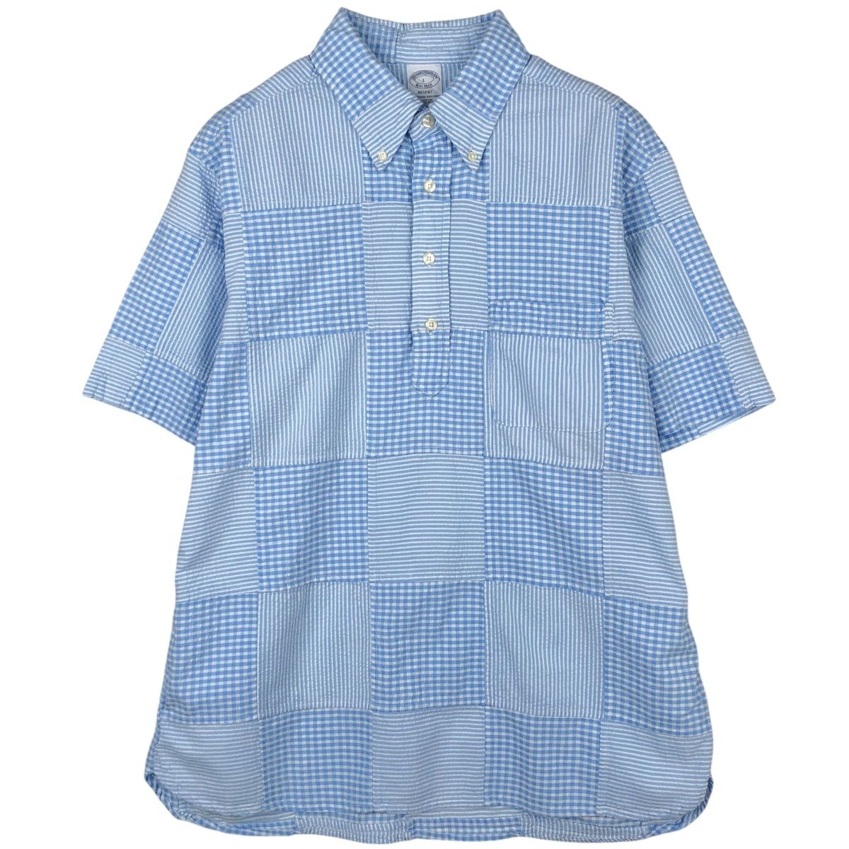 古着 ブルックスブラザーズ Brooks Brothers Est.1818 REGENT ストライプ柄 ギンガムチェック プルオーバー シアサッカー/eaa623292
