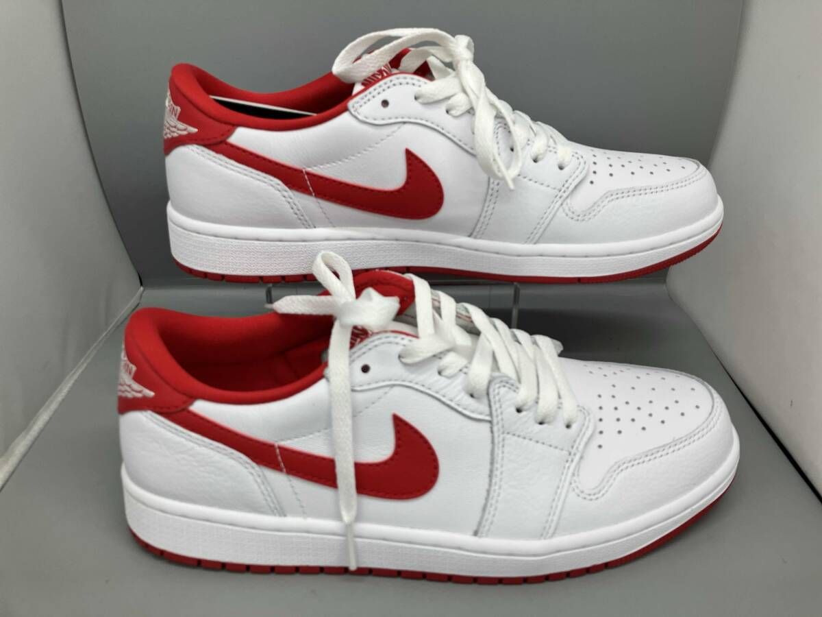 【鑑定済み】NIKE スニーカー エアジョーダン レトロ 1 LOW OG ホワイト×ユニバーシティレッド CZ0790-161 27.5cm