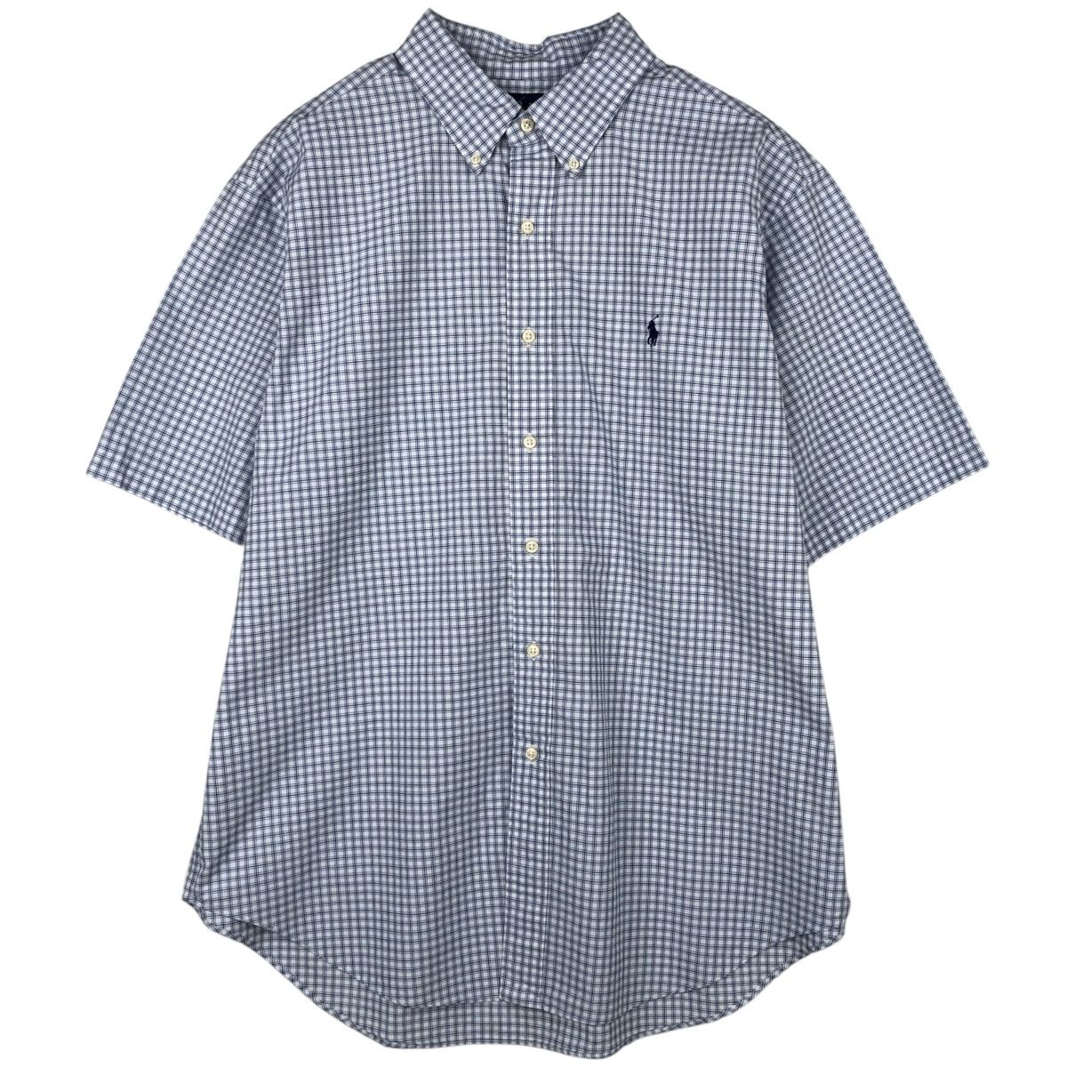 古着 ラルフローレン Ralph Lauren CLASSIC FIT クラシックフィット 半袖 ボタンダウン チェックシャツ メンズXL相当/eaa623594