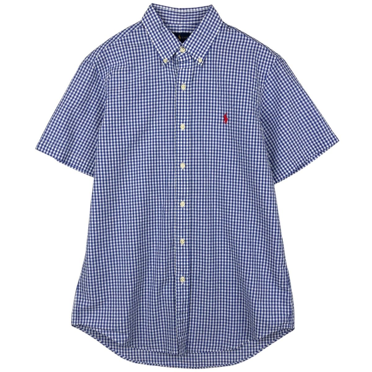 古着 ラルフローレン Ralph Lauren ギンガムチェック 半袖 ボタンダウン チェックシャツ メンズM相当/eaa623575