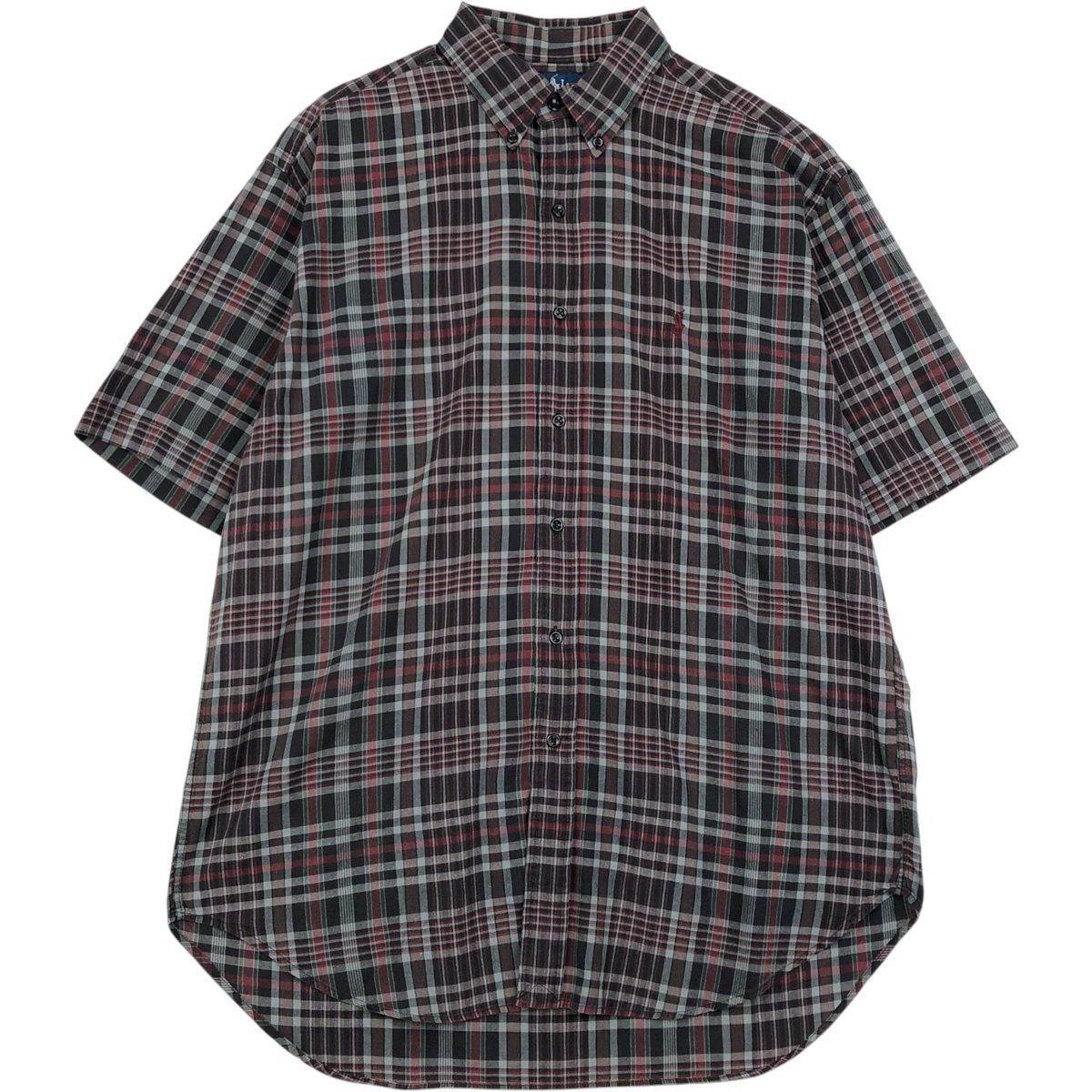古着 ラルフローレン Ralph Lauren BLAKE 半袖 ボタンダウン チェックシャツ メンズL相当/eaa623637