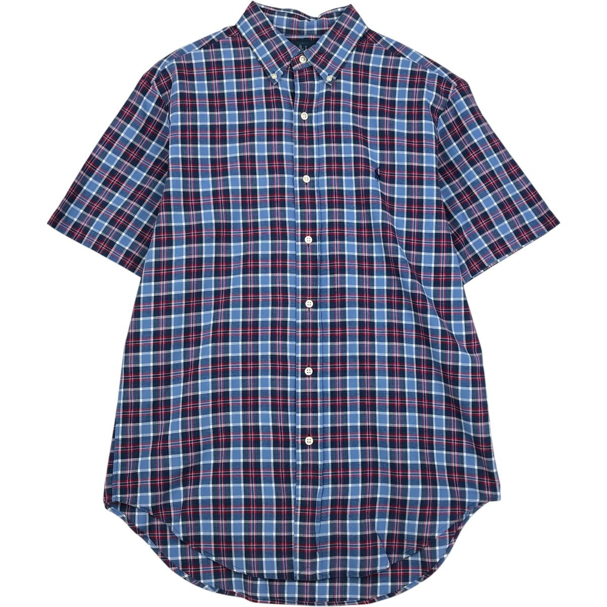 古着 ラルフローレン Ralph Lauren CLASSIC FIT 半袖 ボタンダウン チェックシャツ メンズM相当/eaa623639