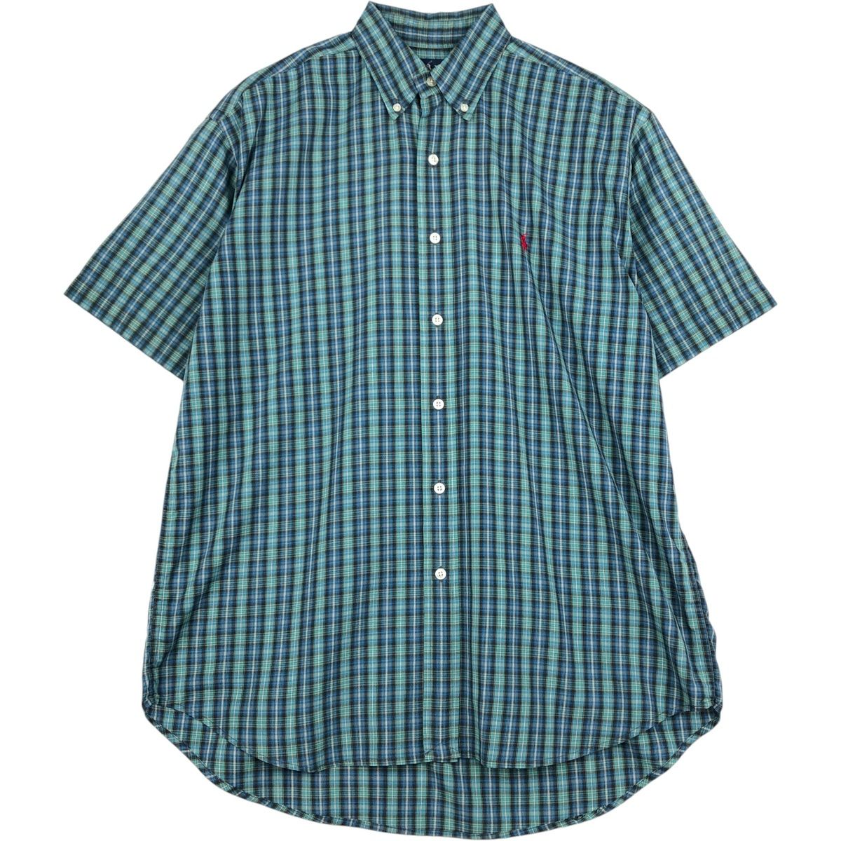 古着 ラルフローレン Ralph Lauren BLAKE 半袖 ボタンダウン チェックシャツ メンズL相当/eaa623641