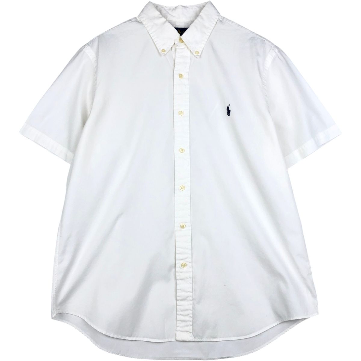 古着 ラルフローレン Ralph Lauren FEATHER WEIGHT TWILL 半袖 ボタンダウンシャツ メンズL相当/eaa648002