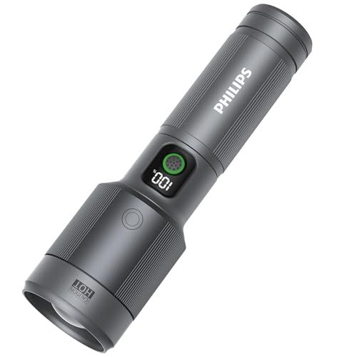 ☆新品☆PHILIPS 懐中電灯 led ライト 大型 高輝度 2150ルーメン 700メートル 5つ調光モード フォーカスコントロール ハンディライト Type-C充電式 IP55防水 大容量電池 アルミ合金製 耐衝撃 アウトドア 防災 停 7aadbc0a
