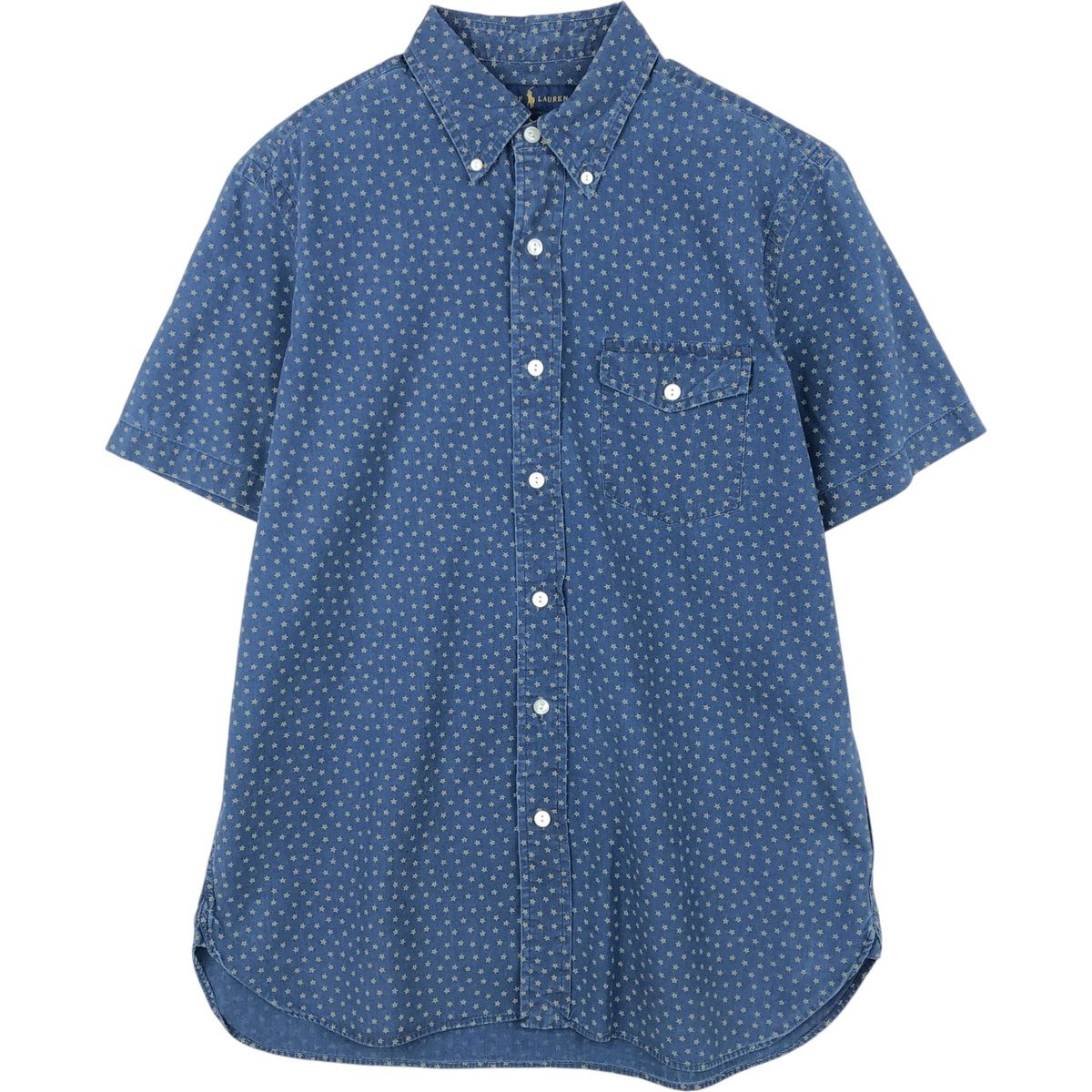 古着 ラルフローレン Ralph Lauren 総柄 半袖 ボタンダウンシャツ メンズM相当/eaa623599
