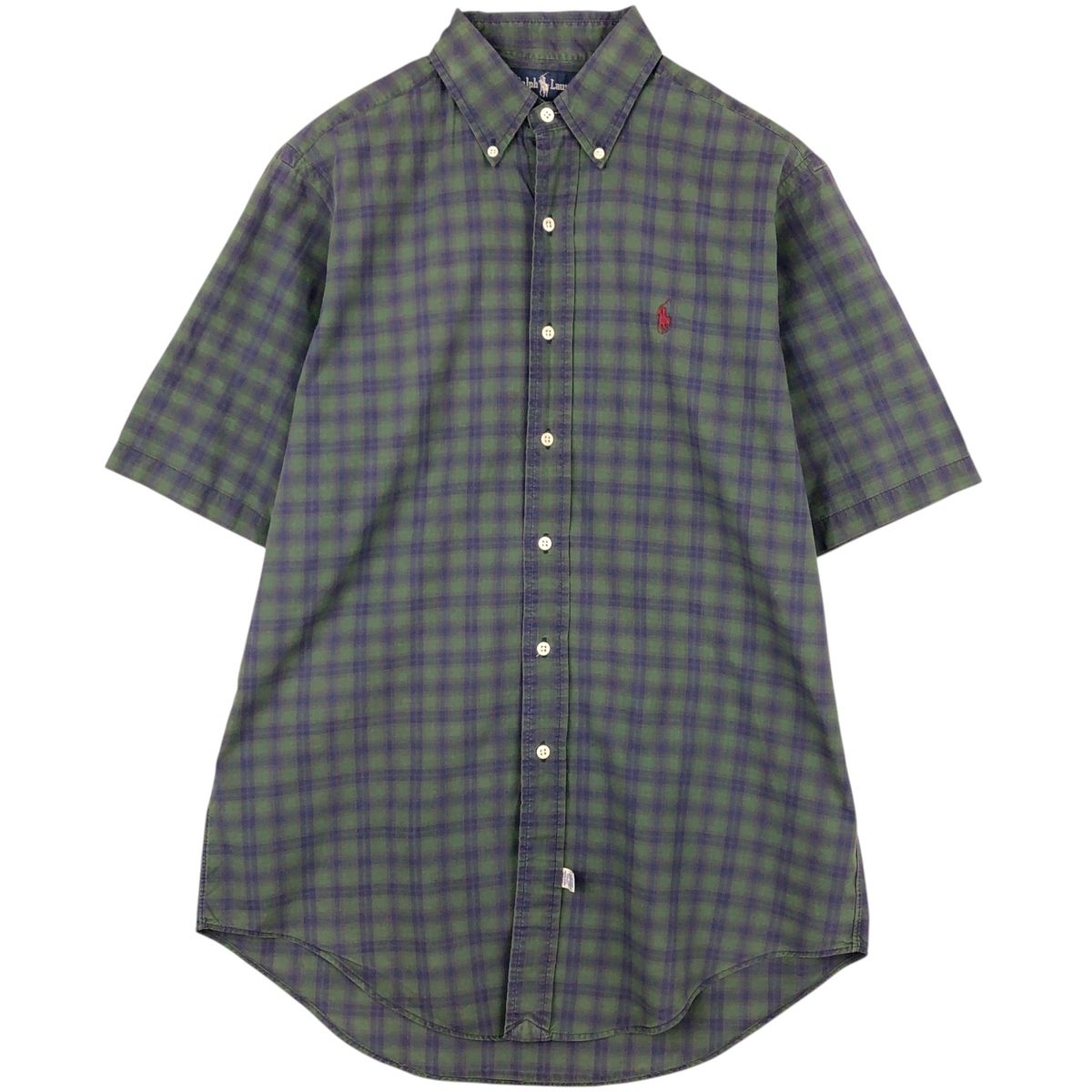 古着 ラルフローレン Ralph Lauren 半袖 ボタンダウン チェックシャツ メンズM相当/eaa623601