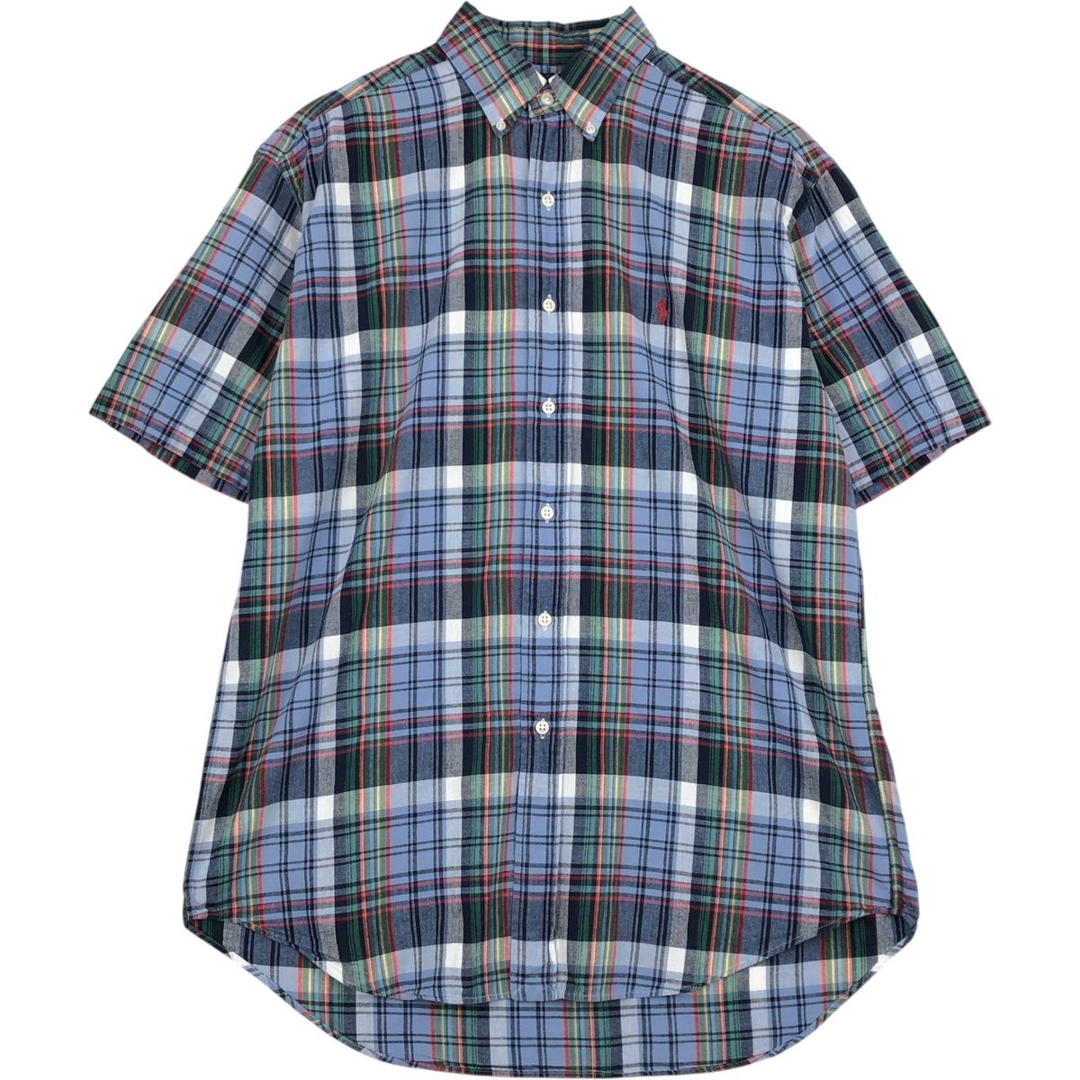 古着 ラルフローレン Ralph Lauren BLAKE 半袖 ボタンダウン チェックシャツ メンズM相当/eaa623607