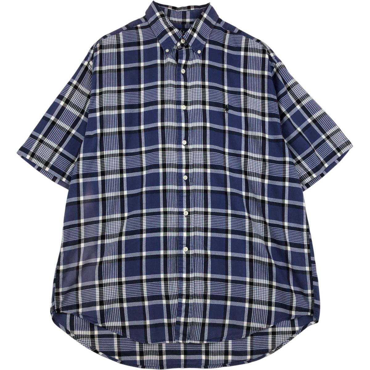 古着 ラルフローレン Ralph Lauren BLAIRE 半袖 ボタンダウン チェックシャツ メンズL相当/eaa648020