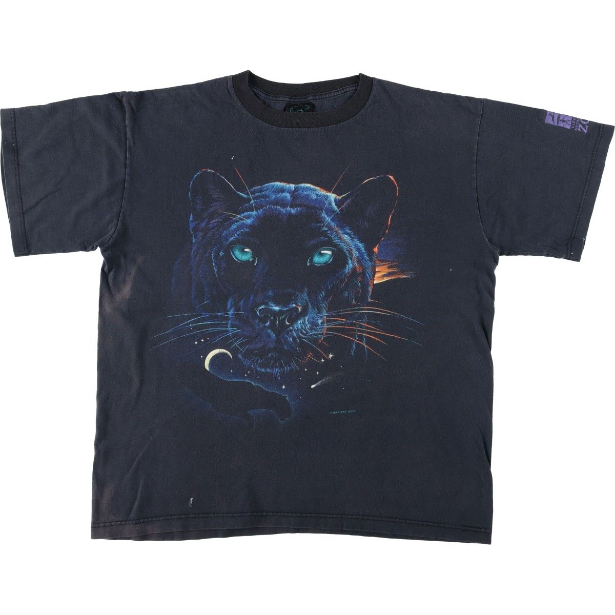 古着 90年代 HABITAT レオパード柄 ヒョウ柄 アニマルTシャツ USA製 メンズXL相当 ヴィンテージ/eaa623675