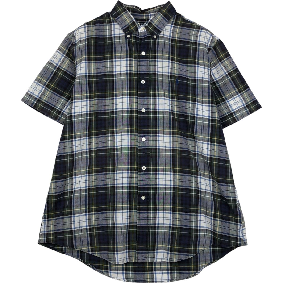 古着 ラルフローレン Ralph Lauren POLO by Ralph Lauren CUSTOM FIT 半袖 ボタンダウン チェックシャツ メンズXL相当/eaa648019