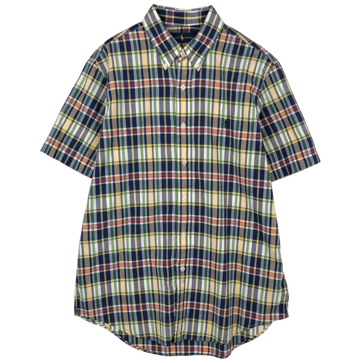 古着 ラルフローレン Ralph Lauren RALPH LAUREN マドラスチェック 半袖 ボタンダウン チェックシャツ メンズL相当/eaa623622