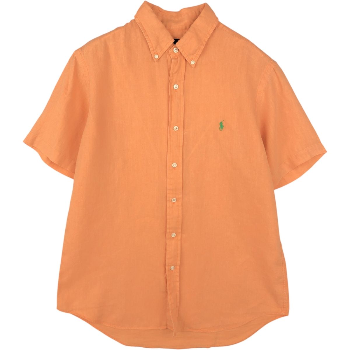 古着 ラルフローレン Ralph Lauren 半袖 リネン ボタンダウンシャツ メンズM相当/eaa648025