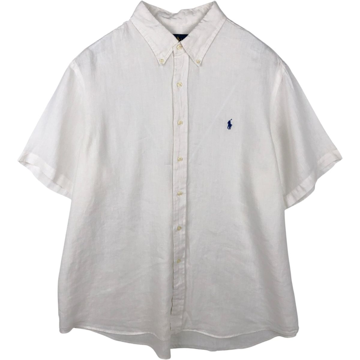 古着 ラルフローレン Ralph Lauren 半袖 リネン ボタンダウンシャツ メンズXXL相当/eaa648022