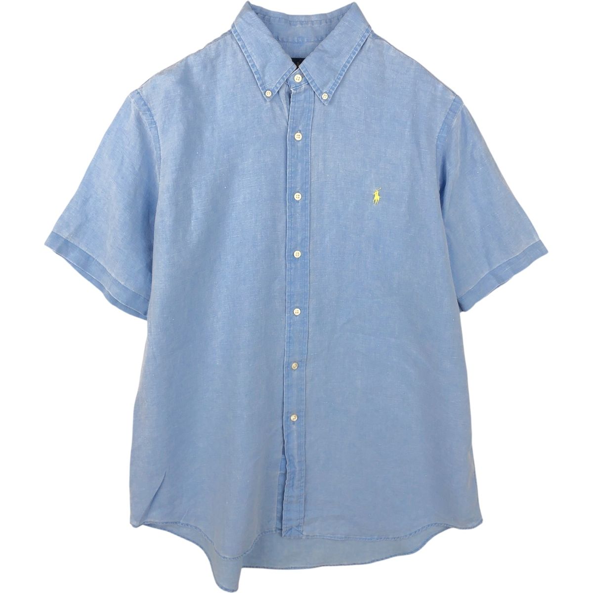 古着 ラルフローレン Ralph Lauren 半袖 リネン ボタンダウンシャツ メンズXL相当/eaa648026