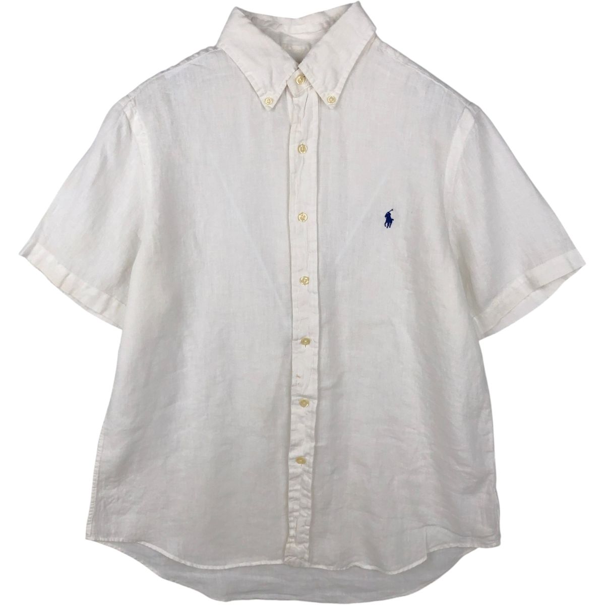 古着 ラルフローレン Ralph Lauren CLASSIC FIT クラシックフィット 半袖 リネン ボタンダウンシャツ メンズM相当/eaa648028