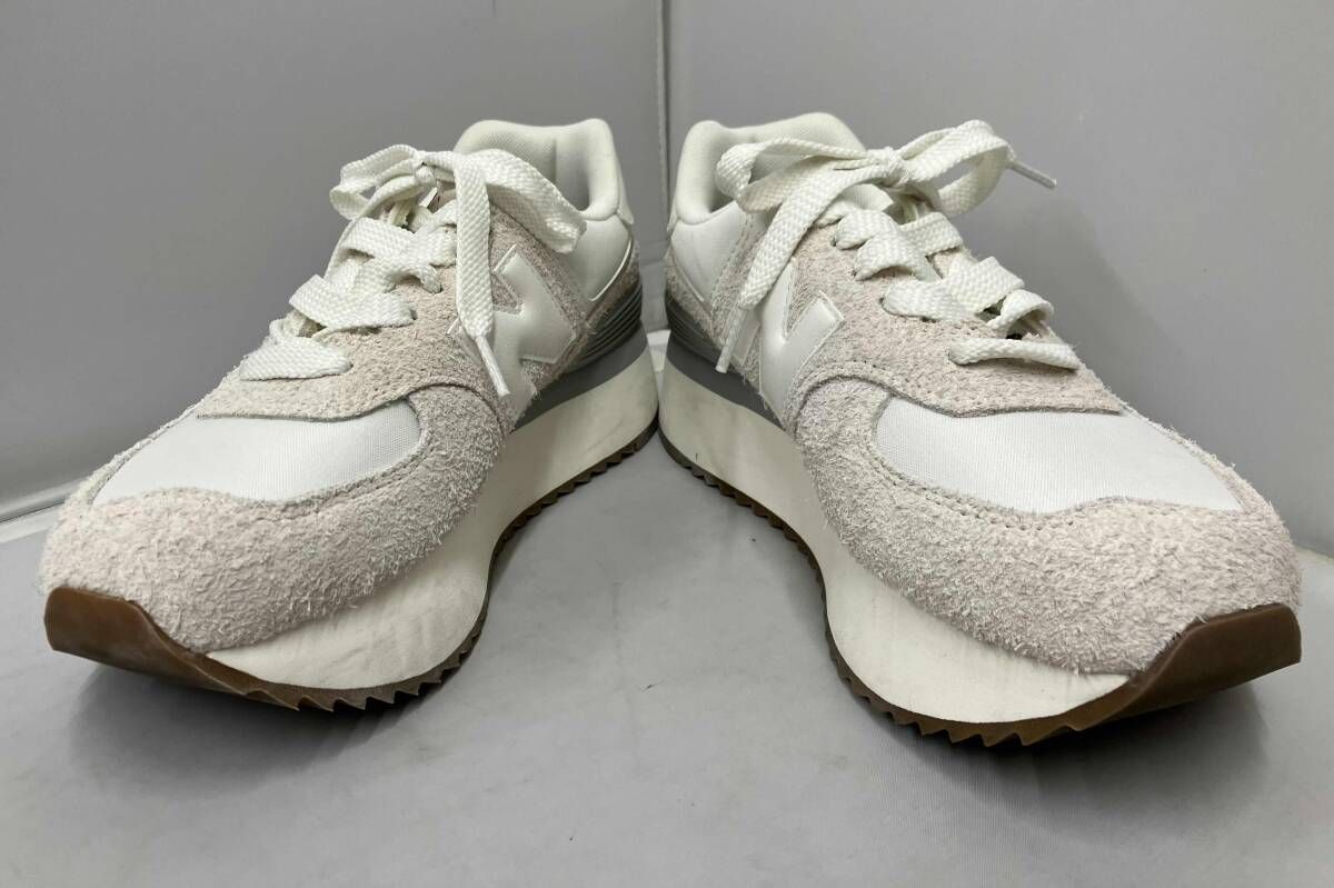 ホワイト new balance／WL574ZQD 厚底ローカットスニーカー／ニューバランス　レディーススニーカー