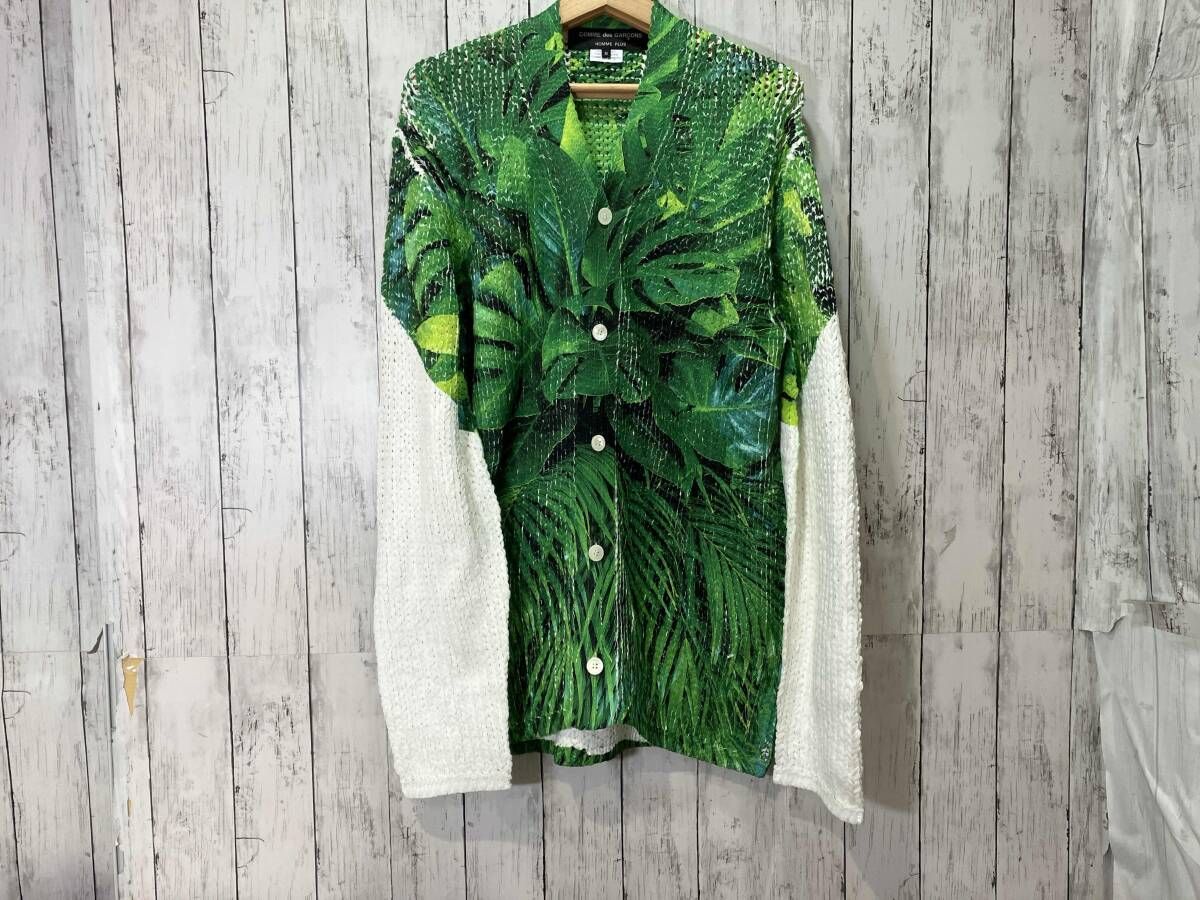 COMME des GARCONS HOMME PLUS コムデギャルソンオムプリュス 24SS転写ニットカーディガン　カーディガン　サイズM カラーグリーン