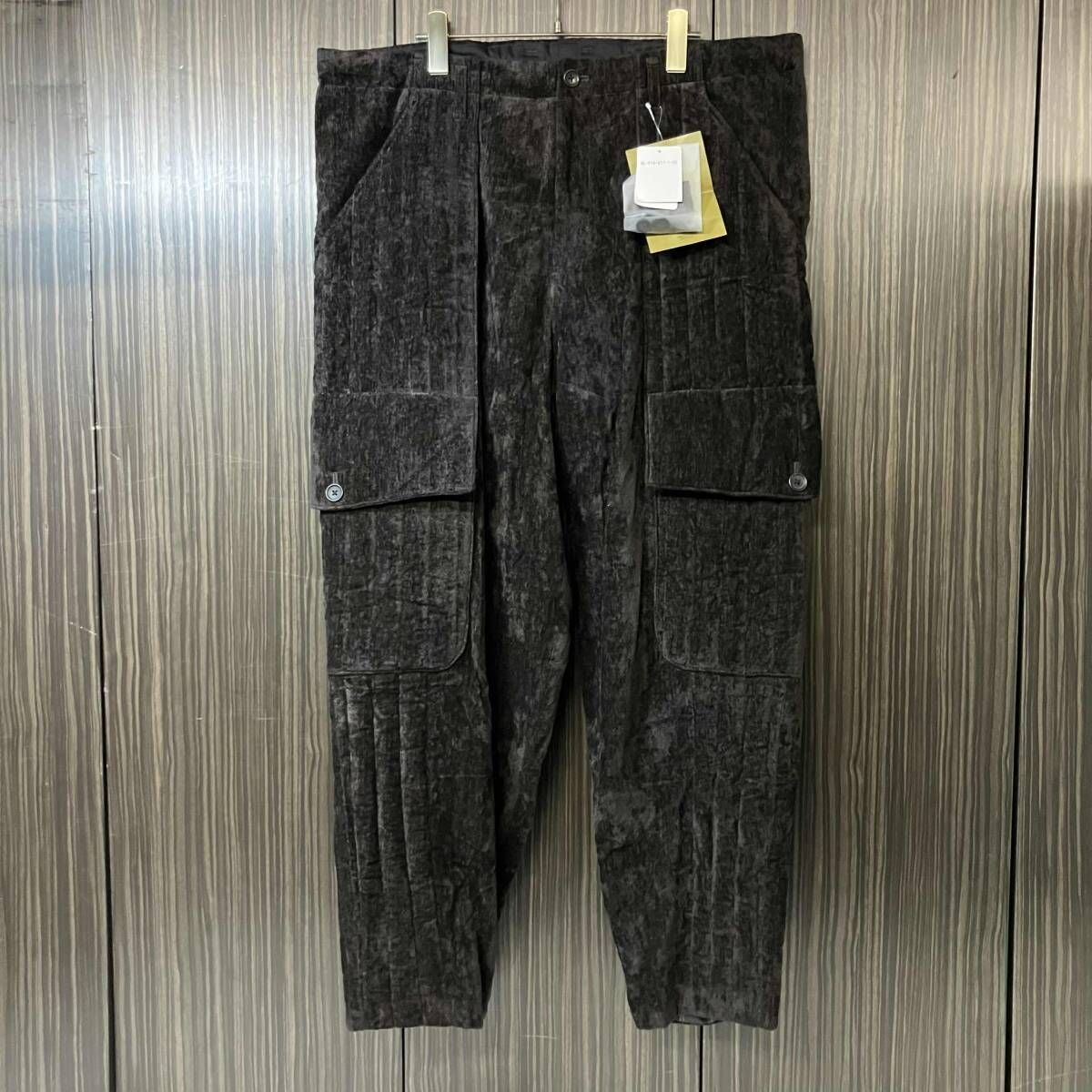 25AW YOUJI YAMAMOTO POUR HOMME ロングパンツ LINEN VELVET OUT POCKET PADDED PANTS サイズ2 HL-P16-817-1 ヨウジヤマモトプールオム