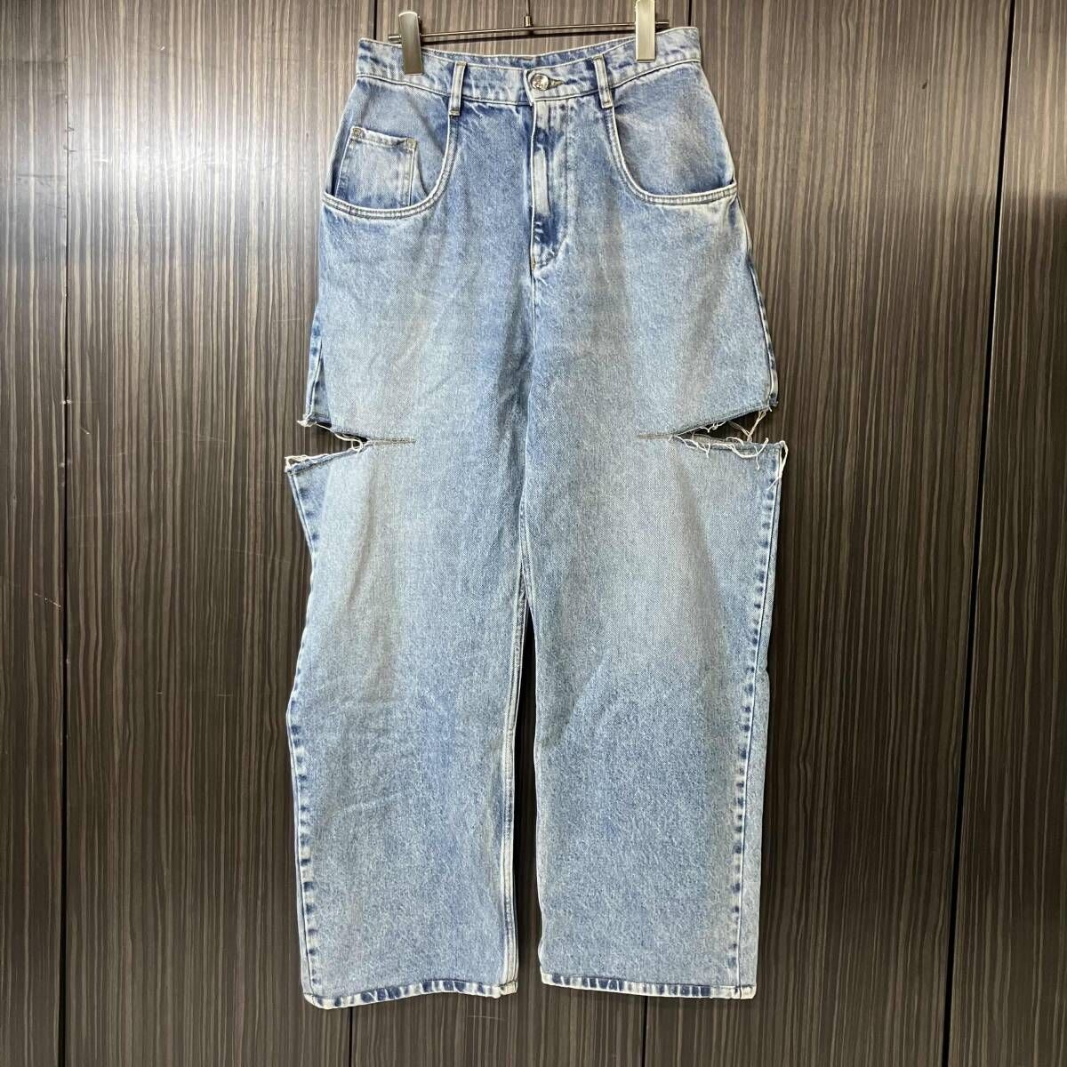 24ss Maison Margiela 1 10 5 POCKET CUT スラッシュダメージデニムパンツ サイズ42 ブルー系 メゾンマルジェラ S51LA0051