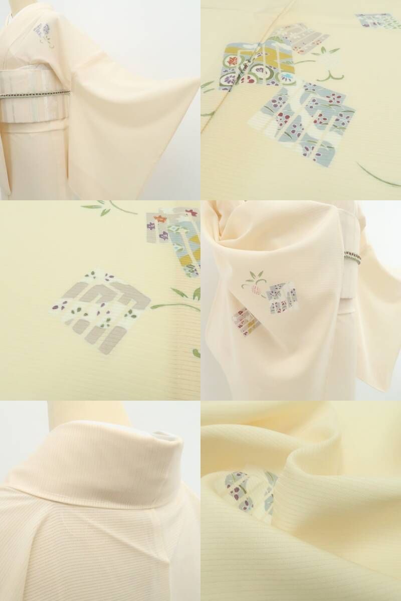 希少な夏着物♪ トールサイズ　身幅ゆったり　絽　身丈174 裄70 正絹 新品・夏訪問着】絽 希少トールサイズ 源氏香 夏着物 正絹 仕付け糸付