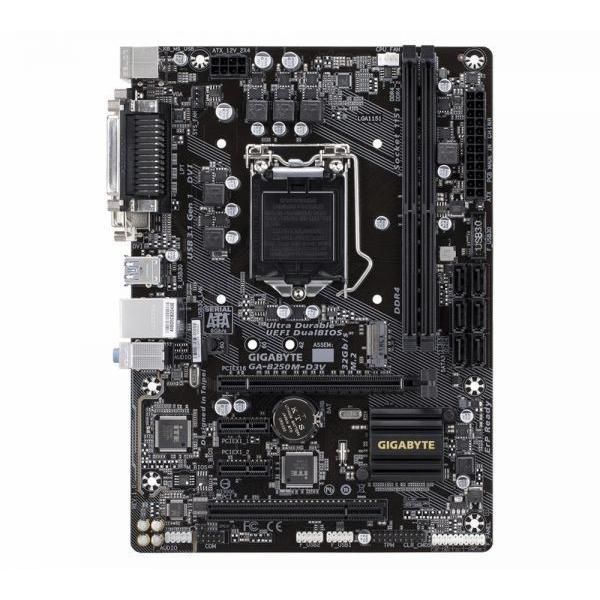 GIGABYTE B250M-D3V Intel B250 LGA1151 DDR4-2400 64GB M.2 SATA Gigabit LAN HDMI Motherboard