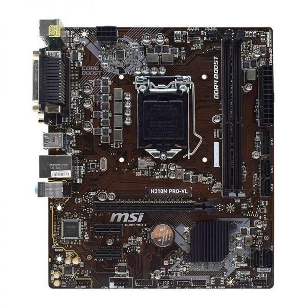 MSI H310M Pro-VL PLUS Intel H310 LGA1151 DDR4-2666 32GB M.2 SATA Gigabit LAN VGA DVI-D Motherboard