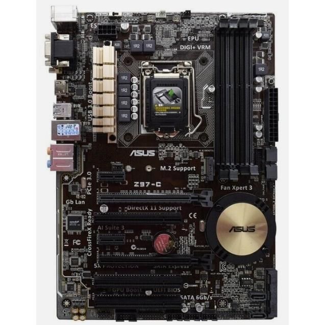 ASUS Z97-C Intel Z97 LGA1150 DDR3-3200 32GB M.2 SATA Gigabit LAN HDMI DVI-D VGA Motherboard