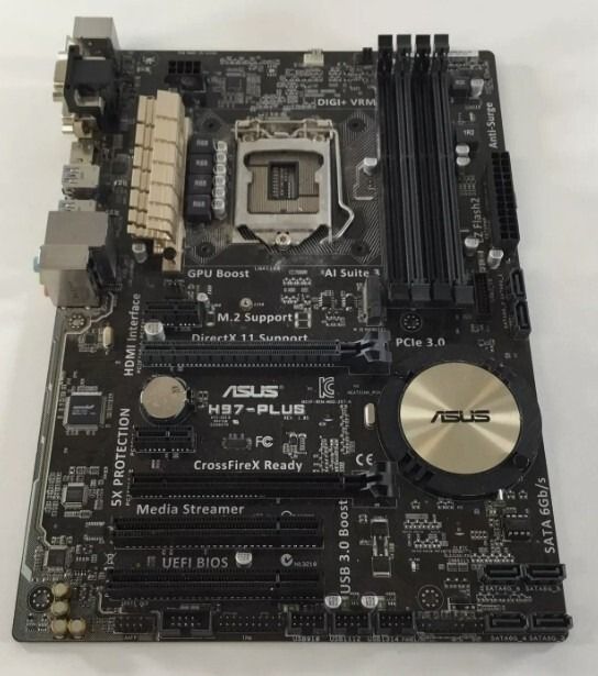 ASUS H97-PLUS Intel H97 LGA1150 DDR3-1600 32GB SATA Gigabit LAN HDMI DVI-D VGA