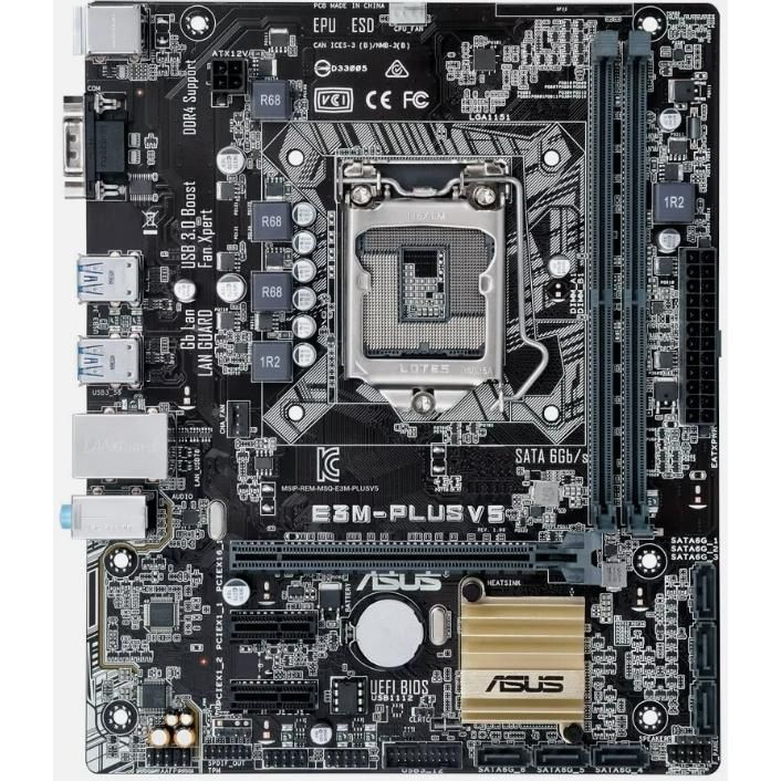 ASUS E3M-PLUS V5 Intel C232 LGA1151 DDR4-2133 64GB M.2 SATA Gigabit Ethernet VGA DVI-D