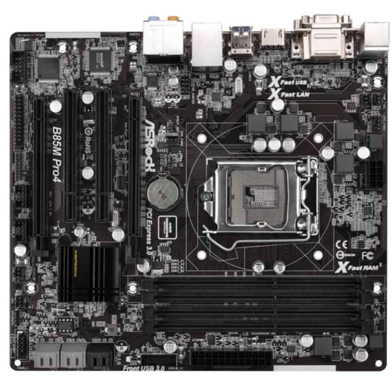 ASRock B85M PRO4 Intel B85 LGA1150 DDR3-1600 32GB SATA Gigabit LAN HDMI DVI-D VGA