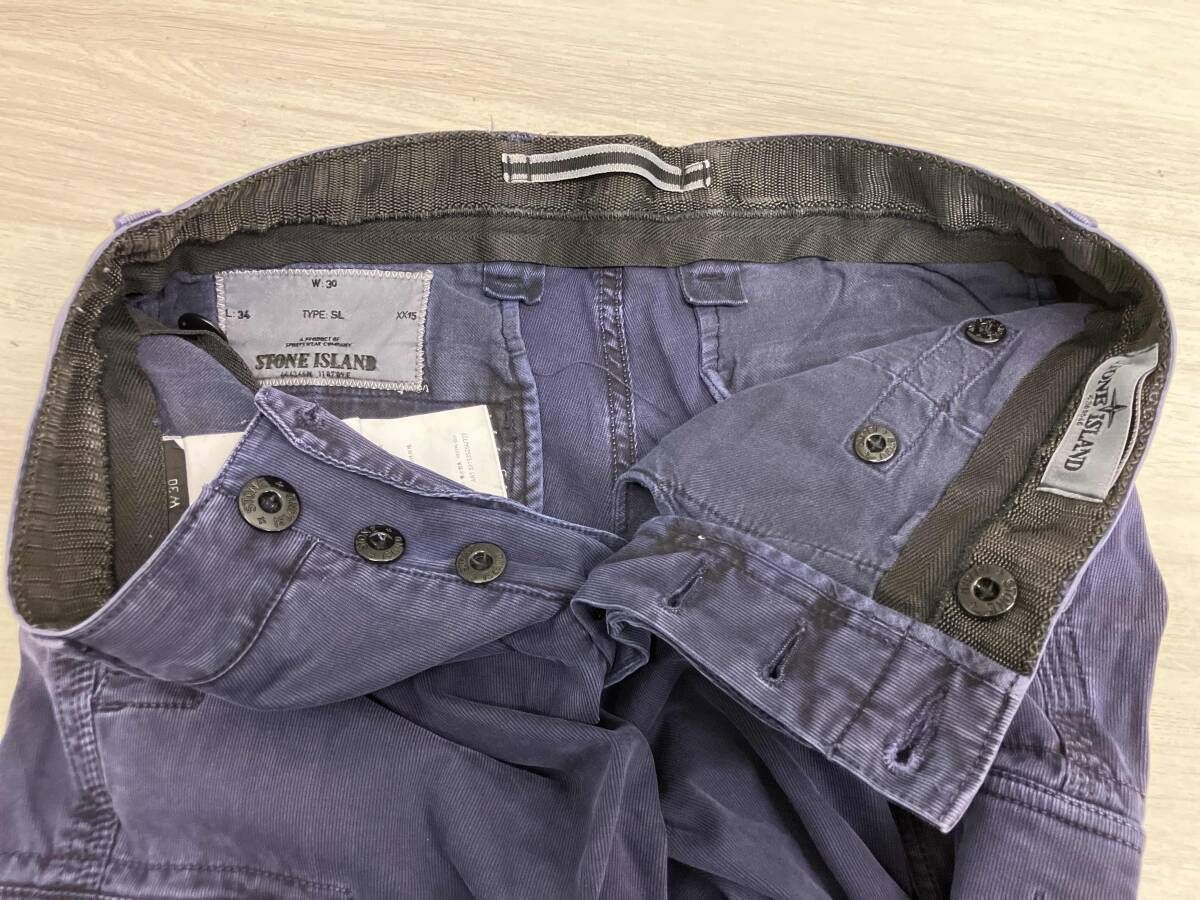 STONE ISLAND ストーンアイランド W30 カーゴパンツ 59153S204 青紫