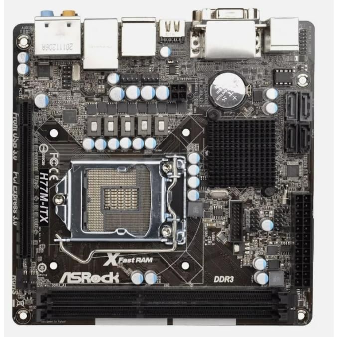 ASRock H77M-ITX Intel H77 LGA1155 DDR3-1600 16GB M.2 SATA Gigabit LAN HDMI DVI D-SUB