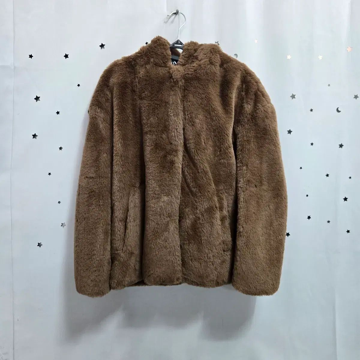 ZARA フェイクファー ジャケット ブラウン XS