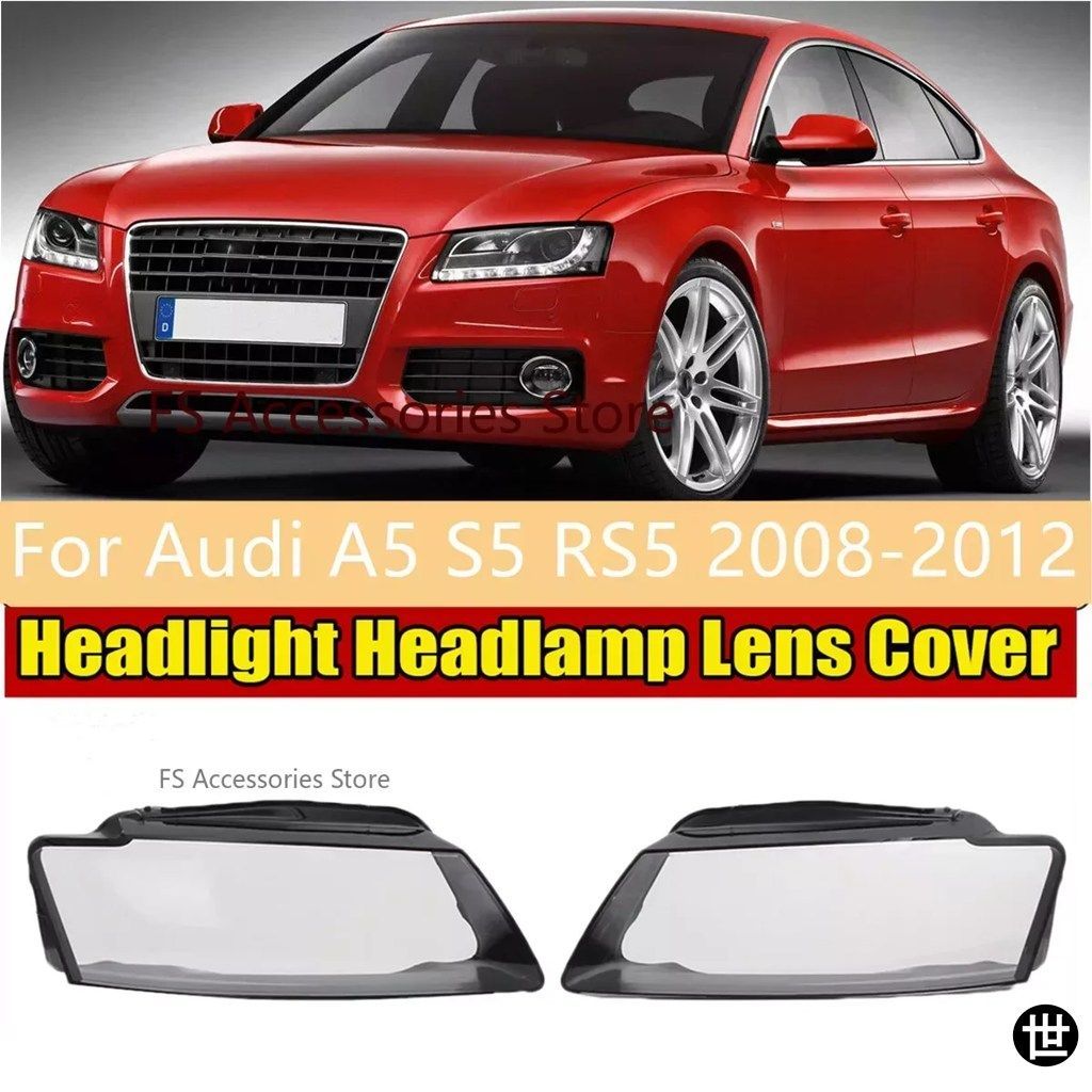 アウディ A5 S5 RS5 2008 - 12 用フロントヘッドライトレンズカバーシェルヘッドランプランプシェードクリアレンズカバー