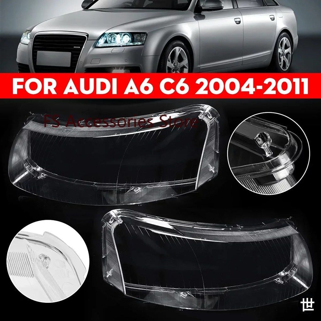アウディ A6 C6 A6L 2004 - 11 用ヘッドランプ ABS カバー ランプシェード ヘッドライトカバー ガラス ヘッドランプ シェル