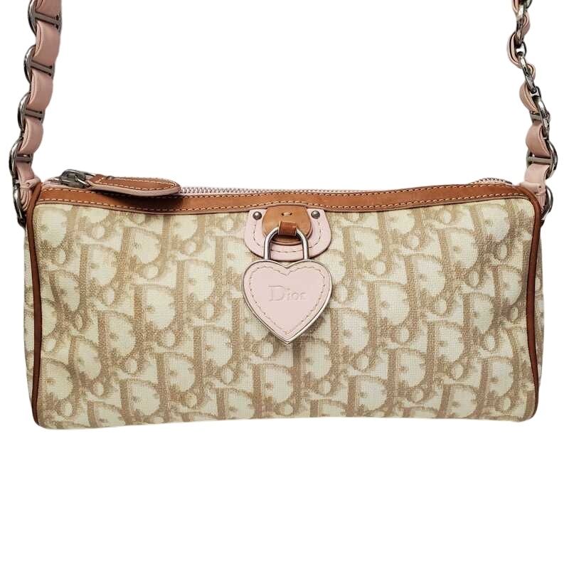 Christian Dior クリスチャンディオール ロマンティック ベージュ トロッター ショルダーバッグ レディース 【中古】 32606K135