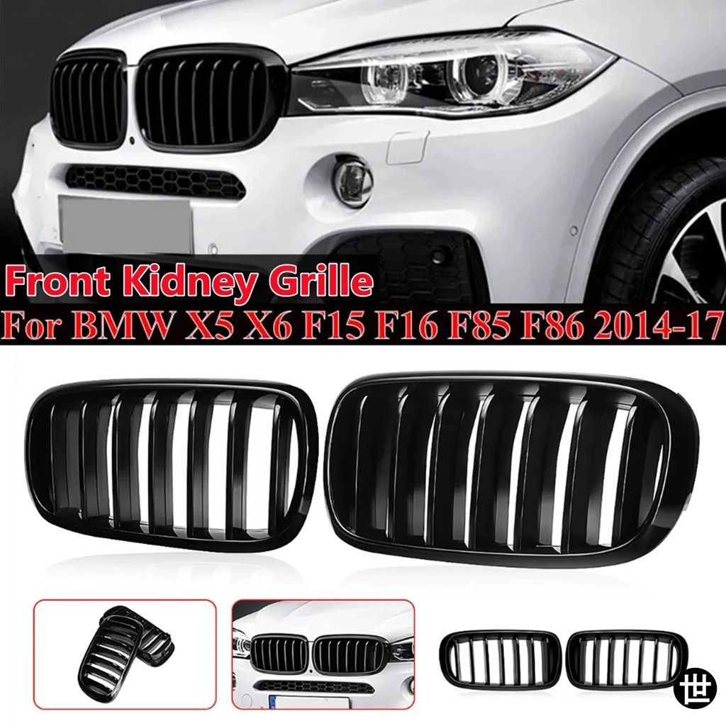 BMW F15 X5 F16 X6 2014-2017用 フロントキドニースポーツグリル シングルスラット メッシュレーシンググリル 51712334708