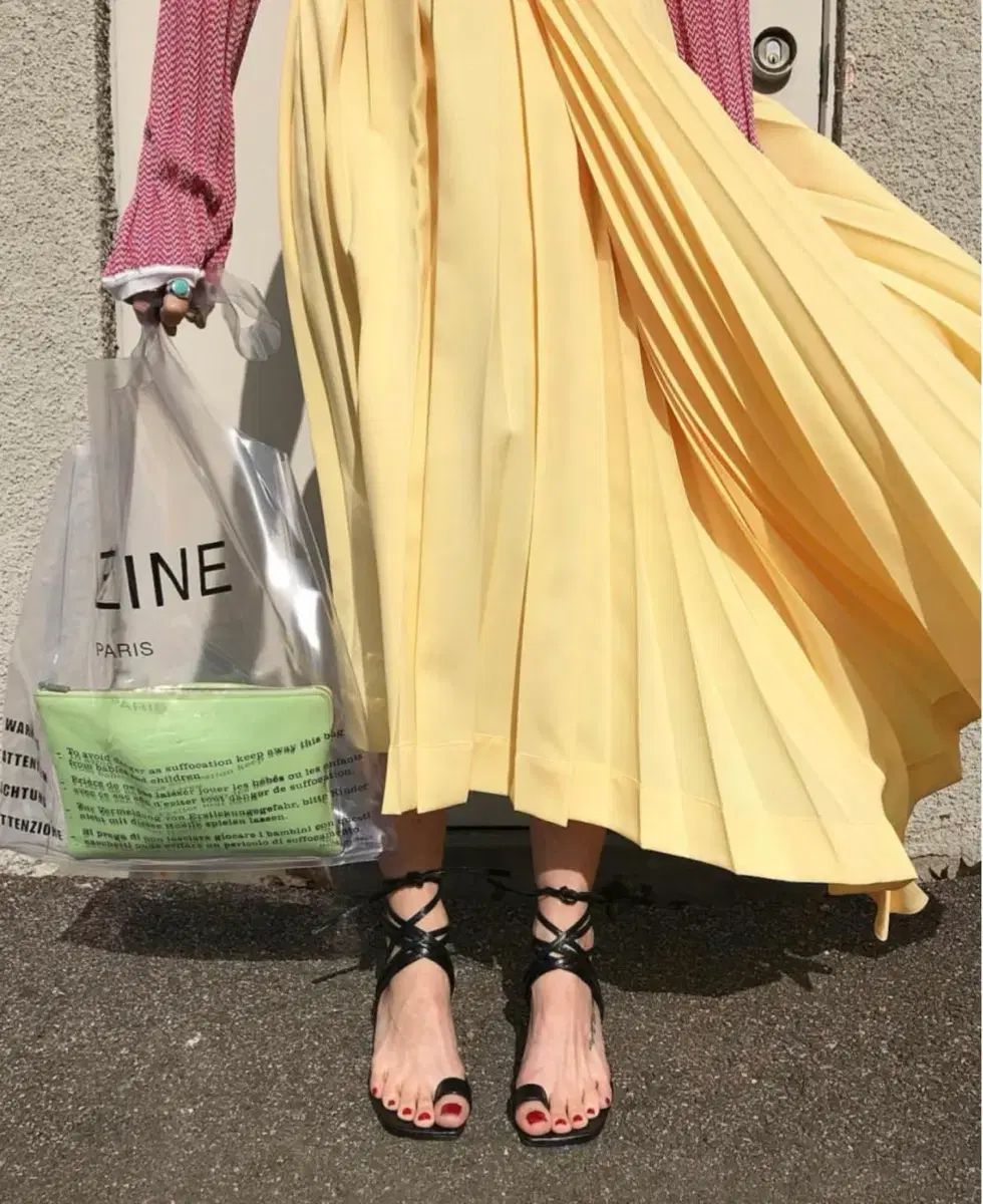 オールド セリーヌ 옐로우 プリーツ スカート 34サイズ