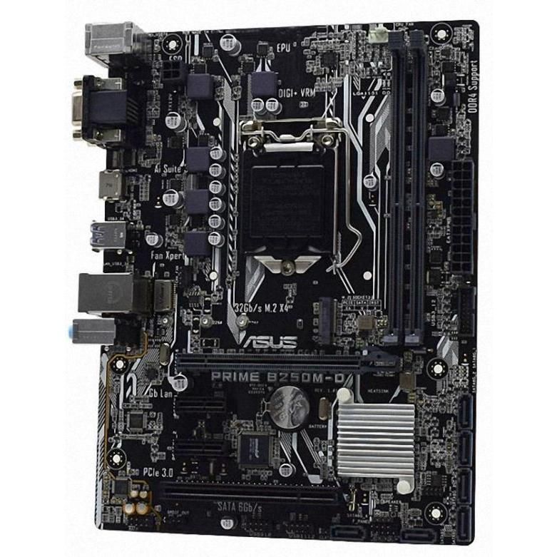 ASUS PRIME B250M-D Intel B250 LGA1151 DDR4-2400 64GB M.2 SATA Realtek Gigabit LAN DVI-D