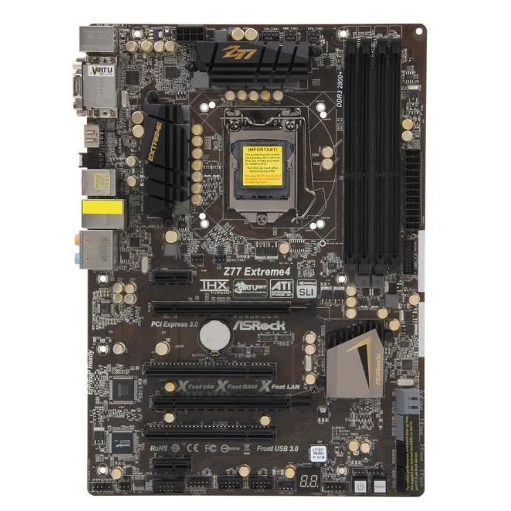 ASRock Z77 Extreme4 Intel Z77 LGA1155 DDR3-2800 32GB M.2 SATA eSATA Gigabit LAN HDMI