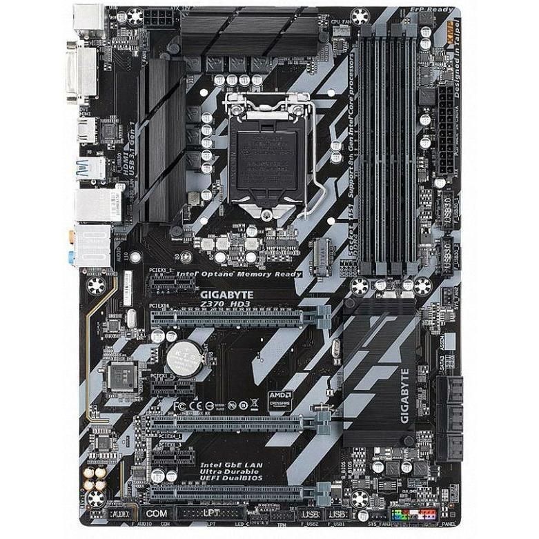 GIGABYTE Z370 HD3 Intel Z370 LGA1151 DDR4-2666 64GB M.2 SATA Gigabit Ethernet D-SUB Motherboard