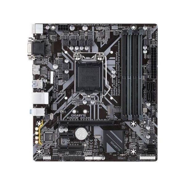 GIGABYTE B360M DS3H Intel B360 LGA1151 DDR4-2666 64GB M.2 SATA Realtek Gigabit LAN HDMI Motherboard