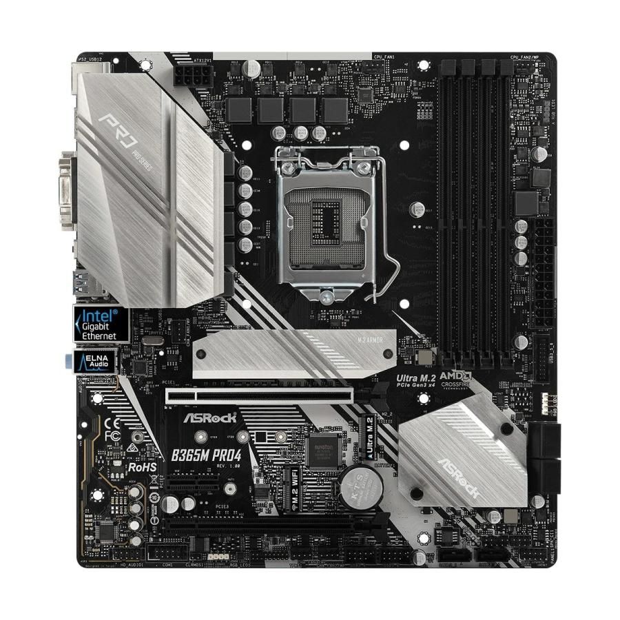 ASRock B365M Pro4 Intel B365 LGA1151 DDR4-2666 64GB M.2 SATA Gigabit Ethernet Wi-FI HDMI 7,623円
