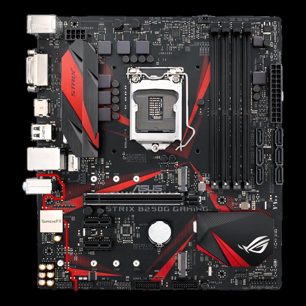 ASUS ROG Strix B250G Gaming Intel B250 LGA1151 DDR4-2400 64GB M.2 SATA6 PCIe 3.0 HDMI Motherboard
