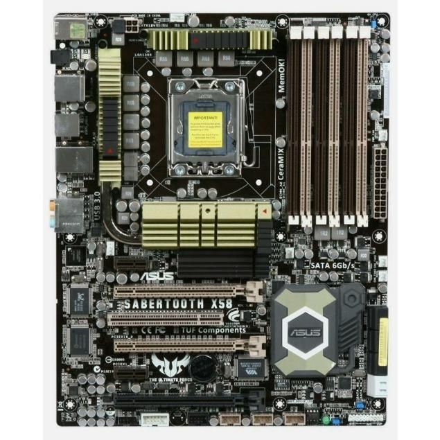 ASUS SABERTOOTH X58 Intel X58 LGA1366 DDR3-2000 24GB SATA eSATA Dual Gigabit LAN SLI Motherboard