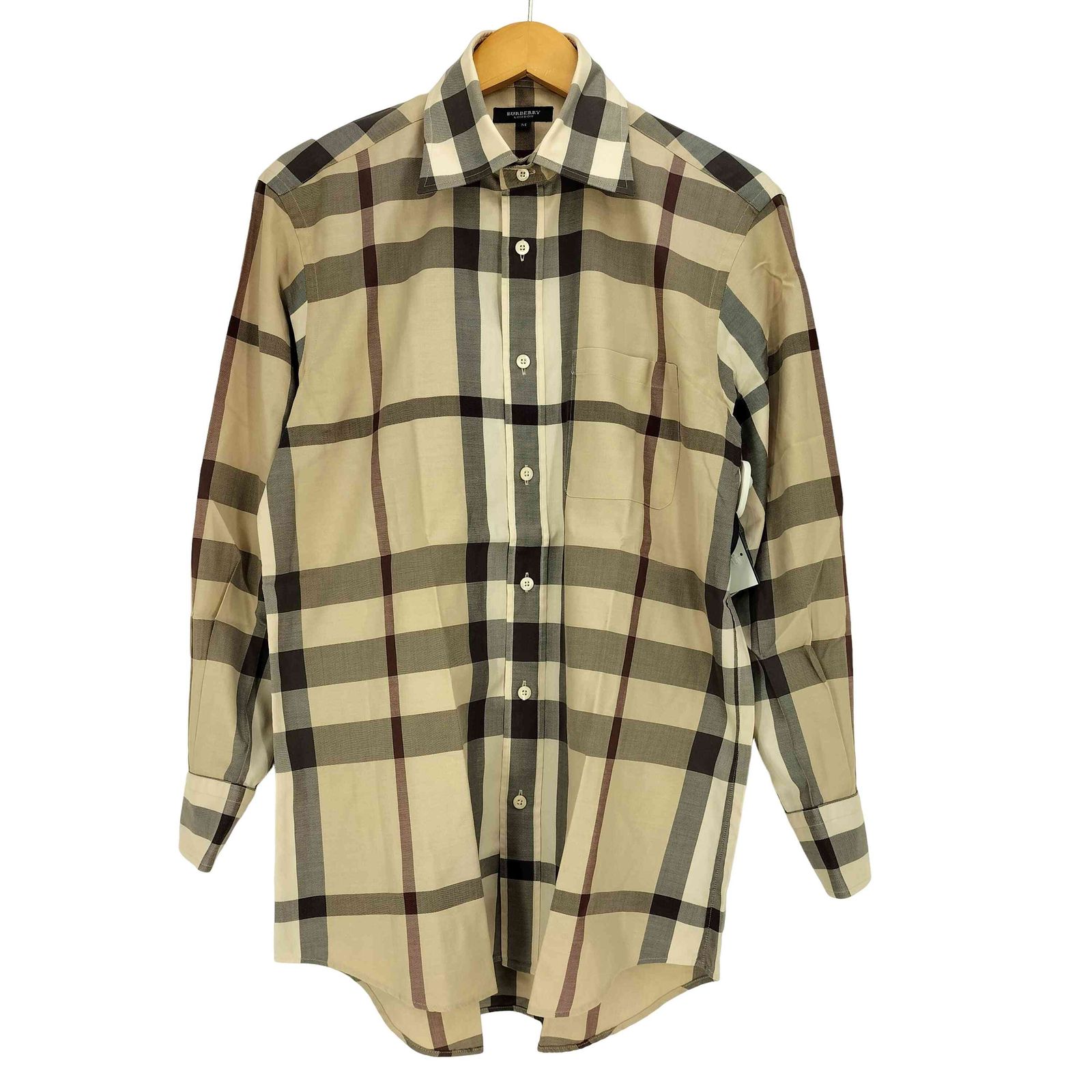 バーバリーロンドン BURBERRY LONDON ノバチェック コットン L/S レギュラーカラーシャツ メンズ import：M