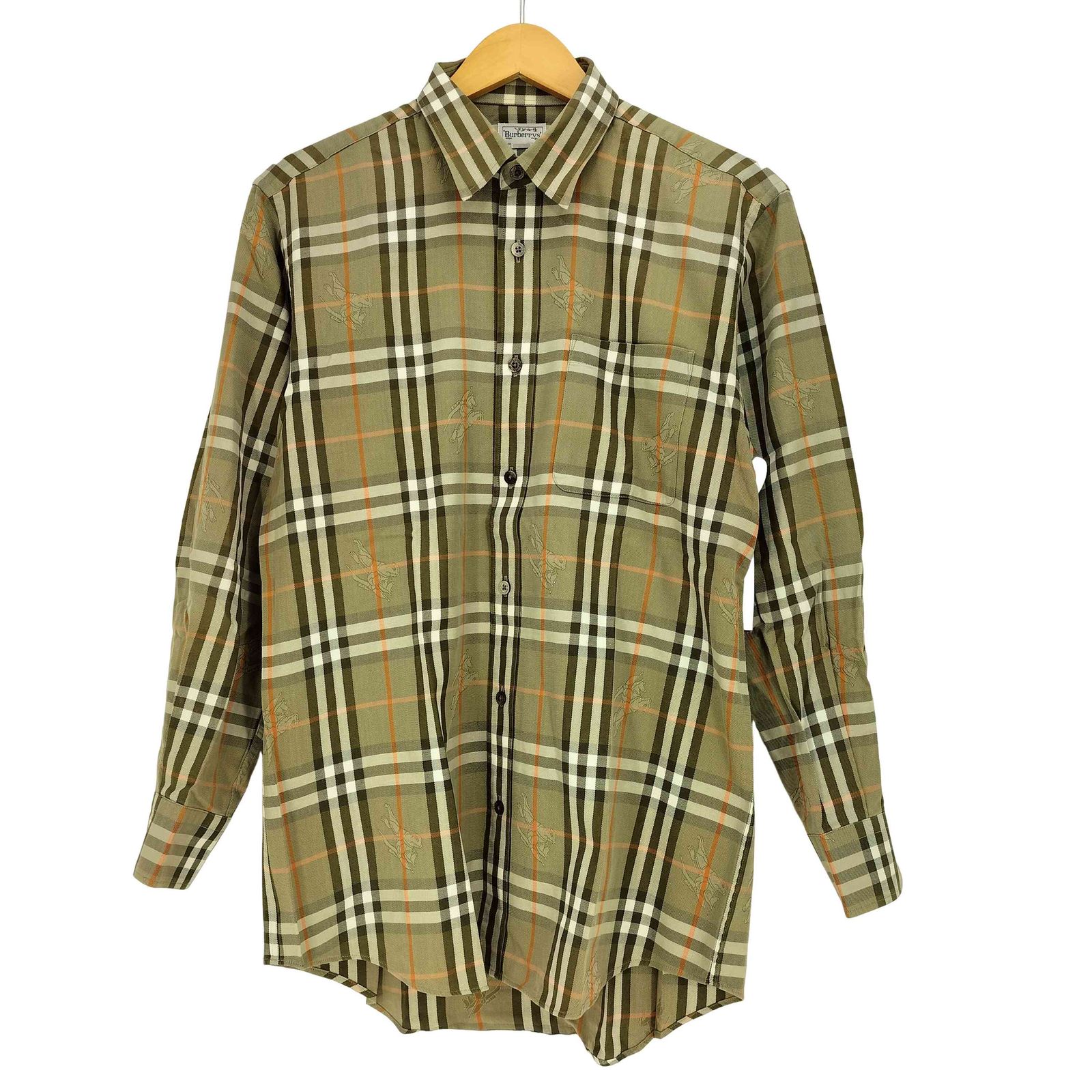 バーバリーズ BURBERRYS 90S ノバチェック シャドーホース L/S レギュラーカラーシャツ メンズ import：M