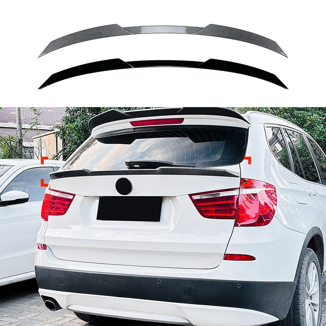 ビーエムダブリュー BMW X3 エックススリー X3 F25 2011-2017対応 ブレードデザイン リアスポイラー センターウイング リアウイング 外装パーツ ピアノブラック カーボン調 リアビューを引き締める シャープでスポーティなドレスアップ用品